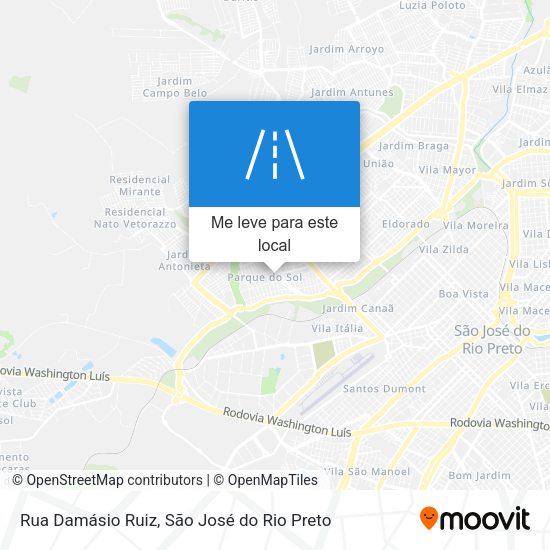 Rua Damásio Ruiz mapa