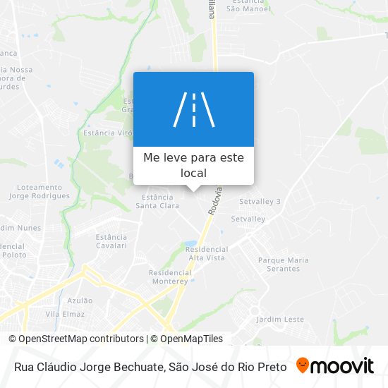 Rua Cláudio Jorge Bechuate mapa