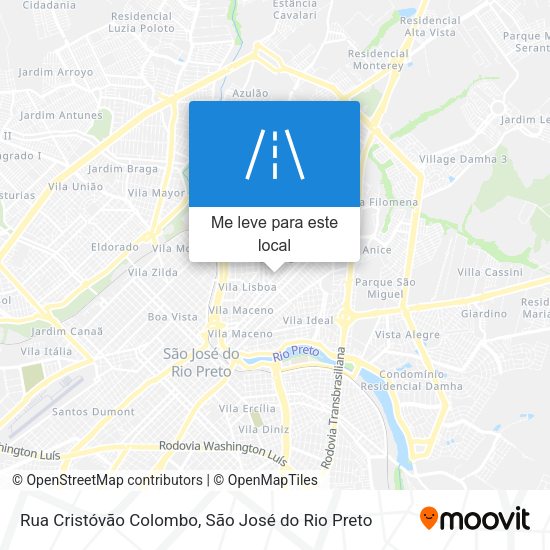 Rua Cristóvão Colombo mapa