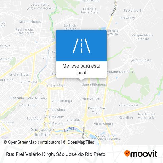Rua Frei Valério Kirgh mapa
