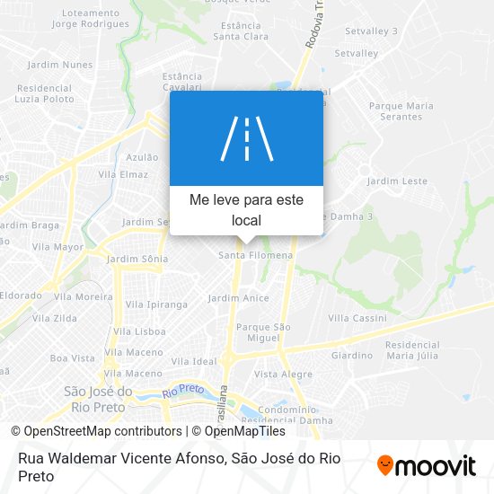 Rua Waldemar Vicente Afonso mapa