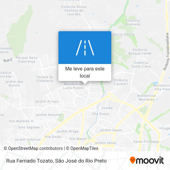 Rua Fernado Tozato mapa