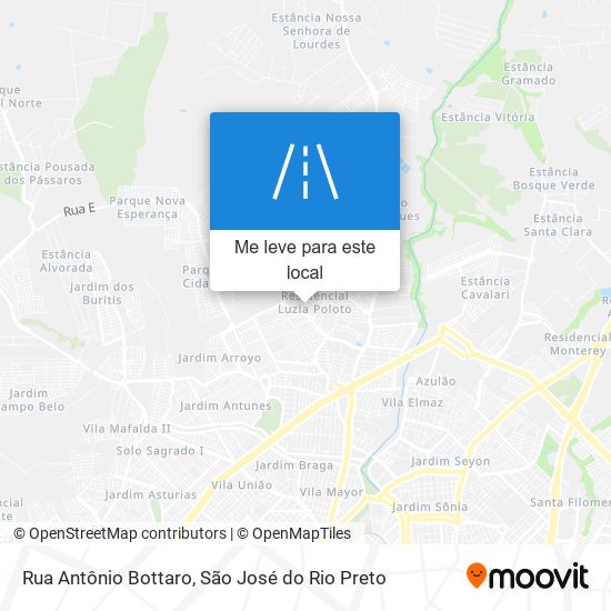 Rua Antônio Bottaro mapa