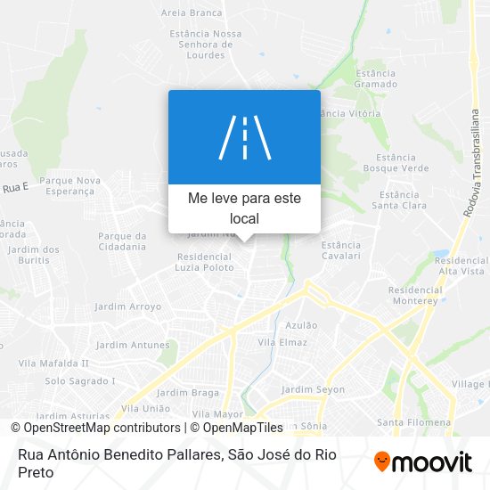 Rua Antônio Benedito Pallares mapa