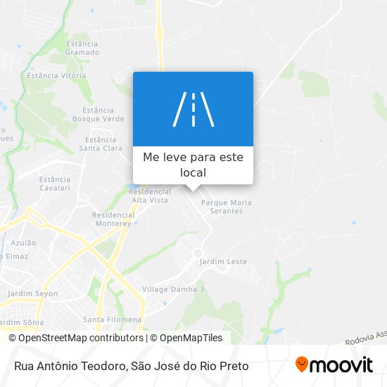 Rua Antônio Teodoro mapa