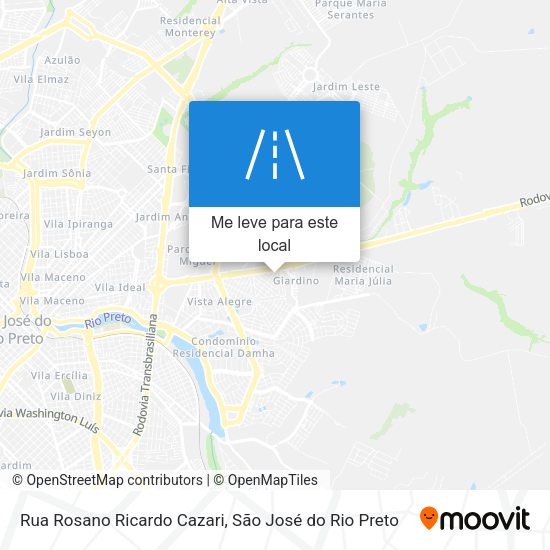 Rua Rosano Ricardo Cazari mapa