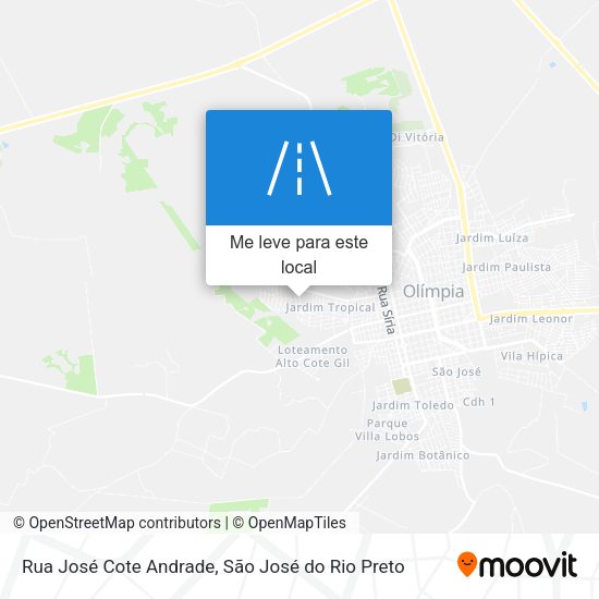 Rua José Cote Andrade mapa