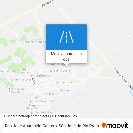 Rua José Aparecido Cantero mapa