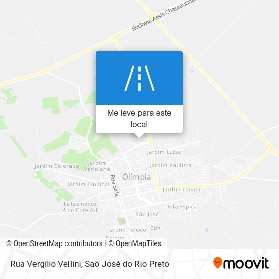 Rua Vergílio Vellini mapa
