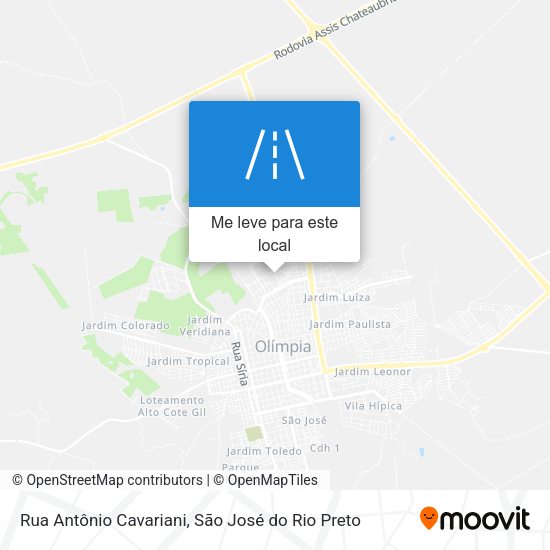 Rua Antônio Cavariani mapa