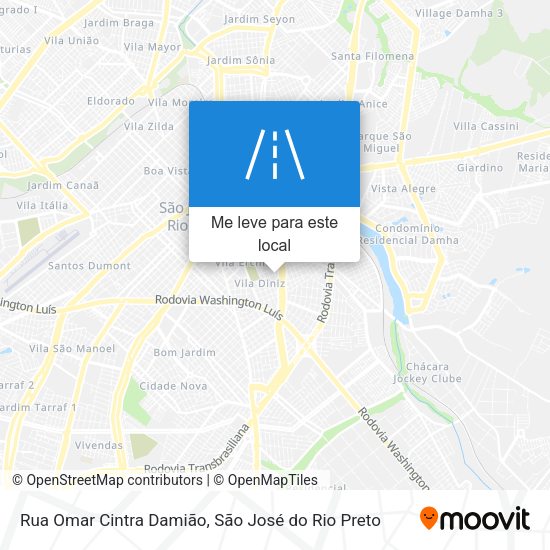 Rua Omar Cintra Damião mapa