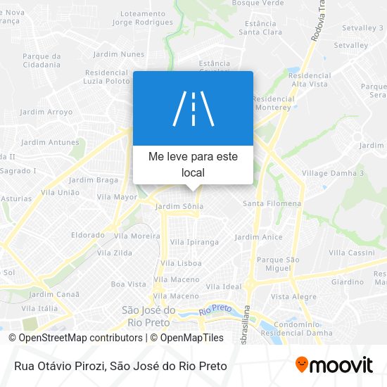 Rua Otávio Pirozi mapa