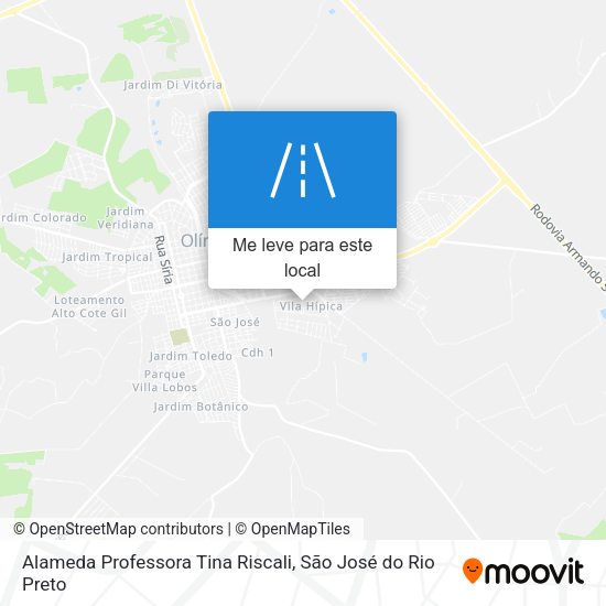 Alameda Professora Tina Riscali mapa