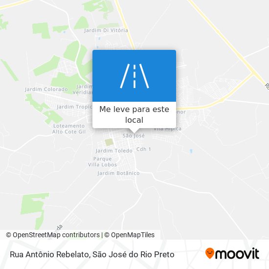 Rua Antônio Rebelato mapa