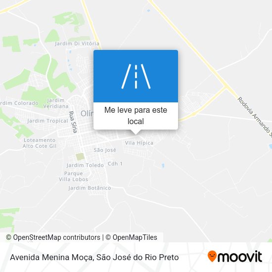 Avenida Menina Moça mapa