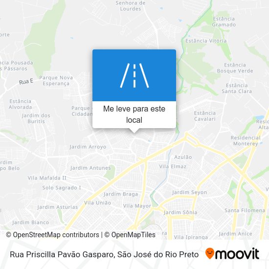 Rua Priscilla Pavão Gasparo mapa