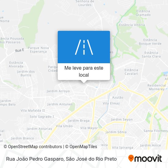 Rua João Pedro Gasparo mapa