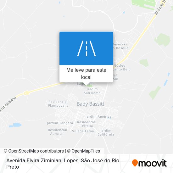 Avenida Elvira Ziminiani Lopes mapa