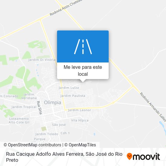 Rua Cacique Adolfo Alves Ferreira mapa