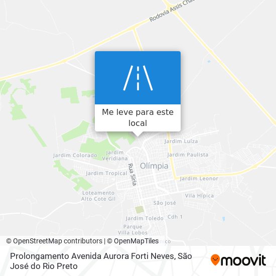 Prolongamento Avenida Aurora Forti Neves mapa