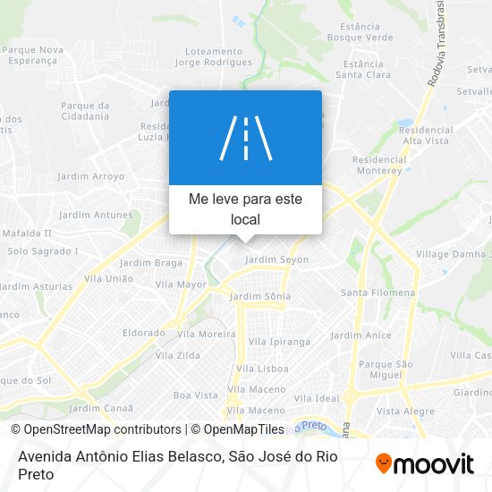 Avenida Antônio Elias Belasco mapa