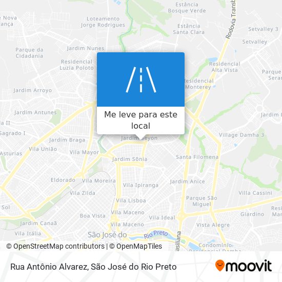Rua Antônio Alvarez mapa