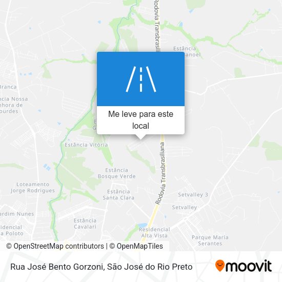 Rua José Bento Gorzoni mapa