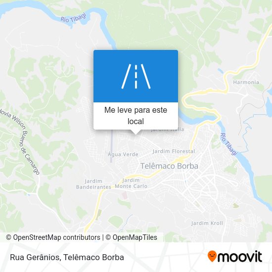 Rua Gerânios mapa
