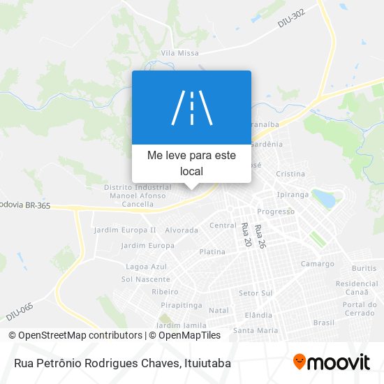 Rua Petrônio Rodrigues Chaves mapa