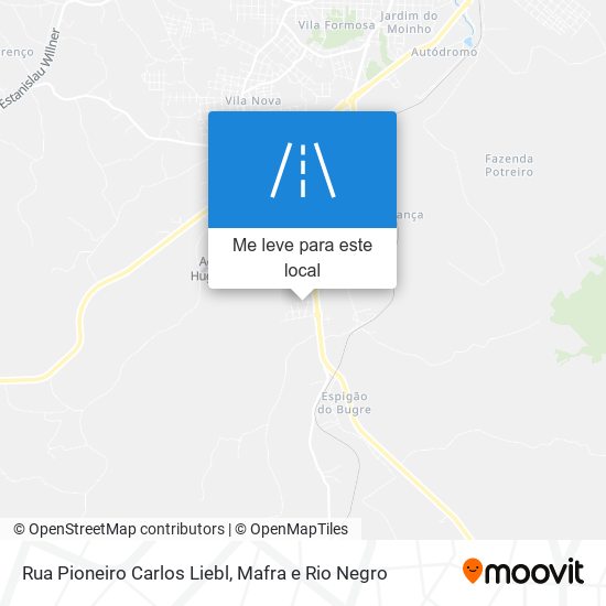 Rua Pioneiro Carlos Liebl mapa