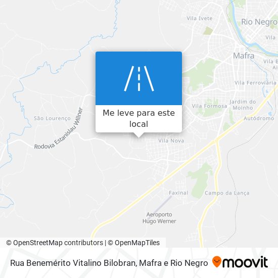 Rua Benemérito Vitalino Bilobran mapa