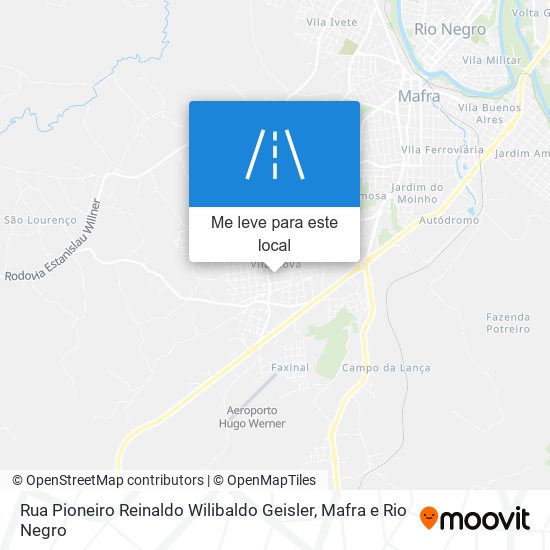 Rua Pioneiro Reinaldo Wilibaldo Geisler mapa