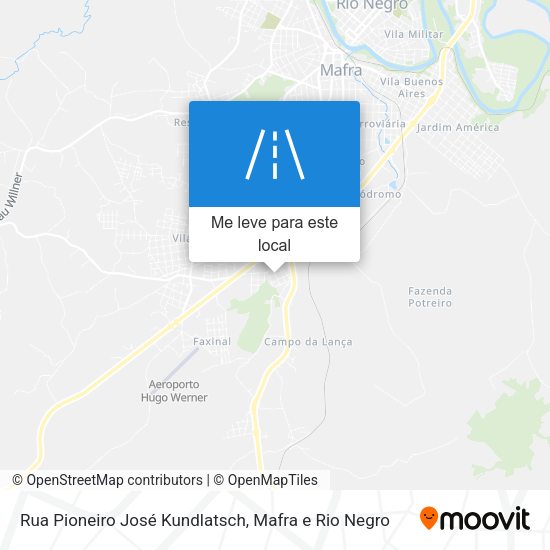 Rua Pioneiro José Kundlatsch mapa
