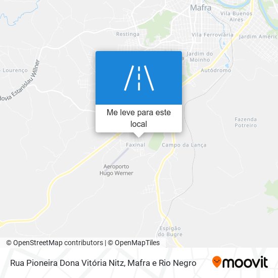 Rua Pioneira Dona Vitória Nitz mapa