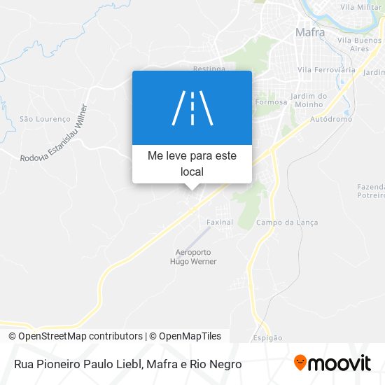 Rua Pioneiro Paulo Liebl mapa