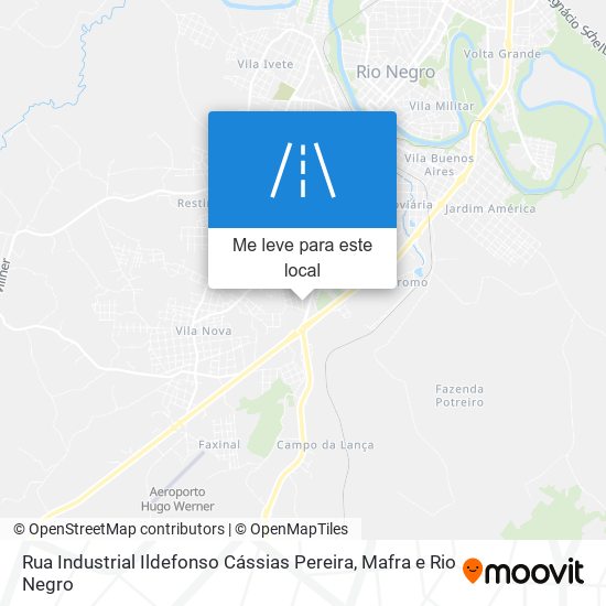 Rua Industrial Ildefonso Cássias Pereira mapa