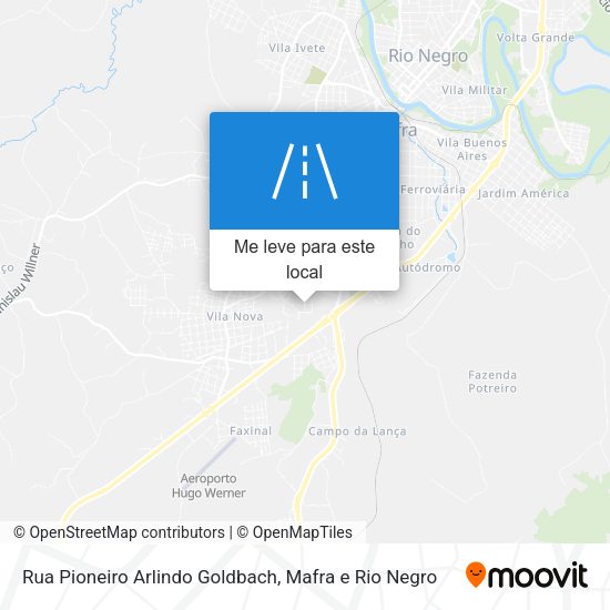 Rua Pioneiro Arlindo Goldbach mapa