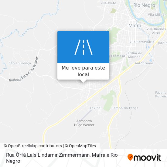 Rua Órfã Laís Lindamir Zimmermann mapa