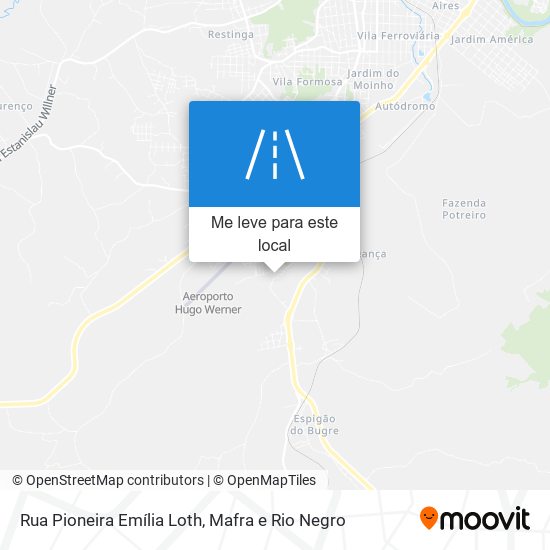 Rua Pioneira Emília Loth mapa