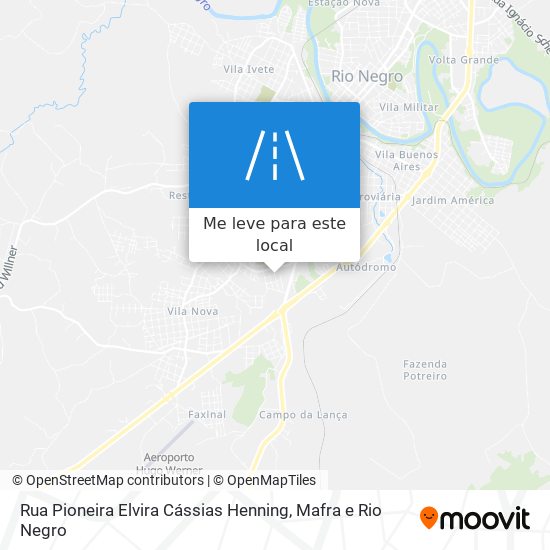 Rua Pioneira Elvira Cássias Henning mapa