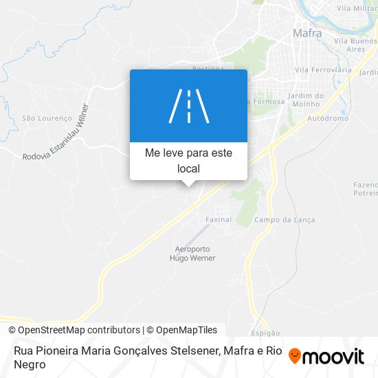 Rua Pioneira Maria Gonçalves Stelsener mapa