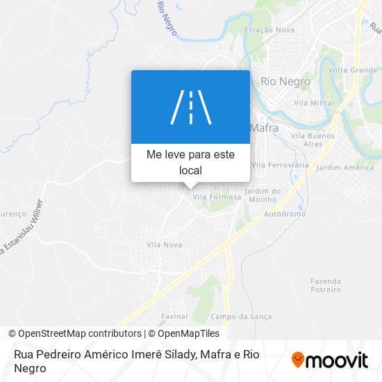 Rua Pedreiro Américo Imerê Silady mapa