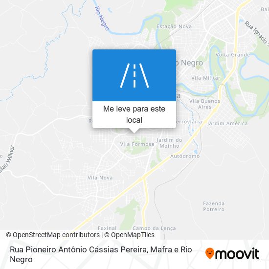 Rua Pioneiro Antônio Cássias Pereira mapa