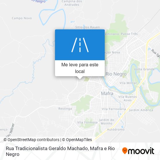 Rua Tradicionalista Geraldo Machado mapa