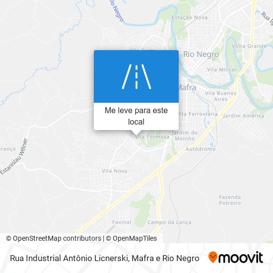 Rua Industrial Antônio Licnerski mapa