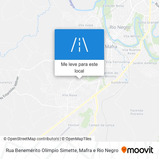 Rua Benemérito Olímpio Simette mapa