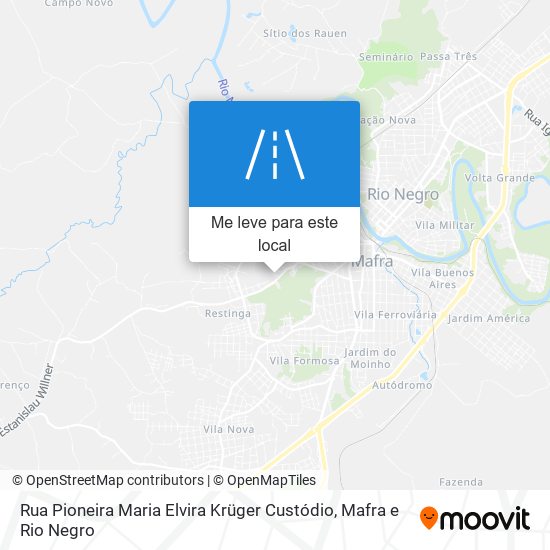 Rua Pioneira Maria Elvira Krüger Custódio mapa