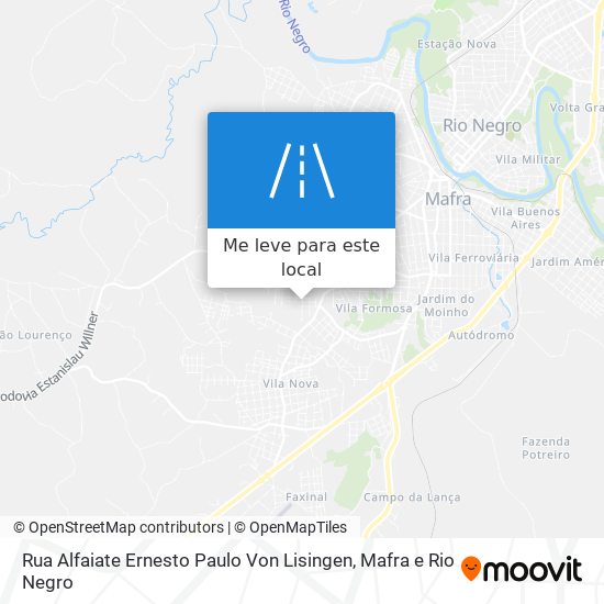 Rua Alfaiate Ernesto Paulo Von Lisingen mapa