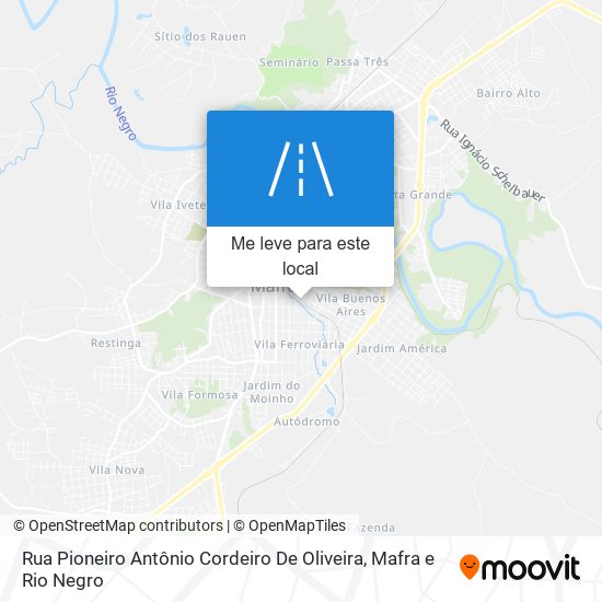Rua Pioneiro Antônio Cordeiro De Oliveira mapa