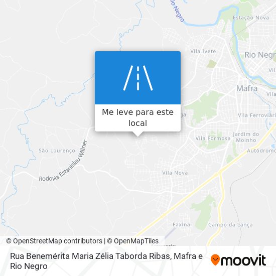 Rua Benemérita Maria Zélia Taborda Ribas mapa